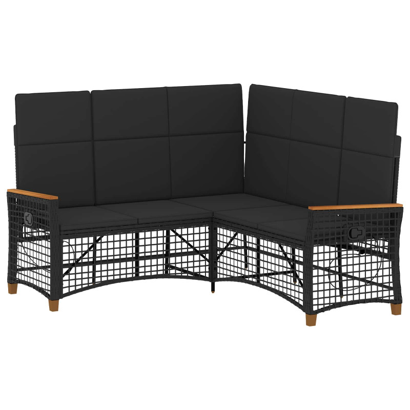 Zestaw sof ogrodowych Czarny 164 x 164 x 112 cm polirattan