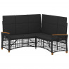 Zestaw sof ogrodowych Czarny 164 x 164 x 112 cm polirattan