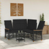 Zestaw sof ogrodowych Czarny 164 x 164 x 112 cm polirattan