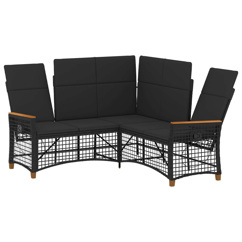 Zestaw sof ogrodowych Czarny 164 x 164 x 112 cm polirattan