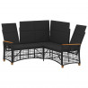 Zestaw sof ogrodowych Czarny 164 x 164 x 112 cm polirattan