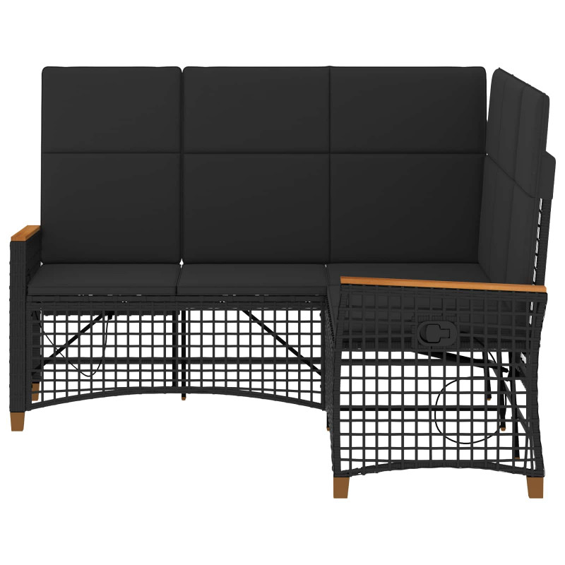 Zestaw sof ogrodowych Czarny 164 x 164 x 112 cm polirattan