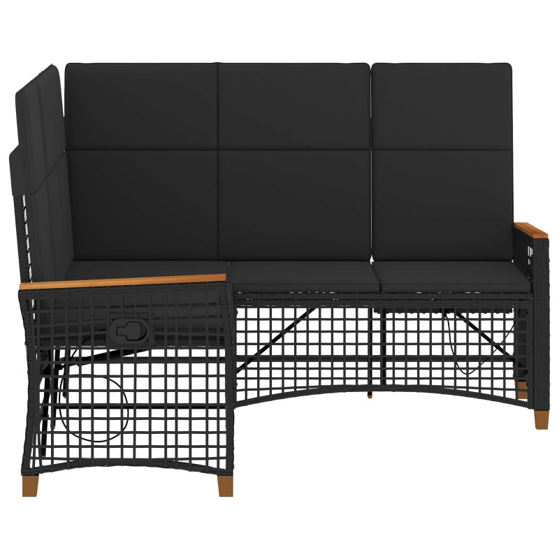Zestaw sof ogrodowych Czarny 164 x 164 x 112 cm polirattan