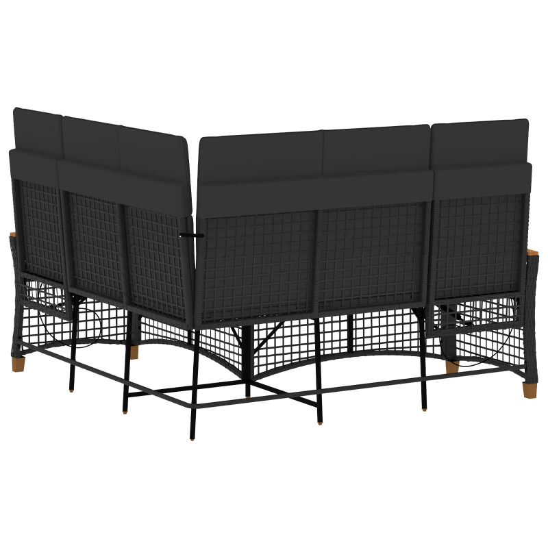 Zestaw sof ogrodowych Czarny 164 x 164 x 112 cm polirattan