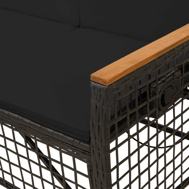 Zestaw sof ogrodowych Czarny 164 x 164 x 112 cm polirattan