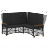 Zestaw sof ogrodowych Czarny 164 x 164 x 112 cm polirattan