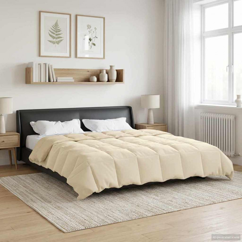 Zimowa Kołdra Kwiłtowany Kremowy 240 x 260 cm Mikrofibra