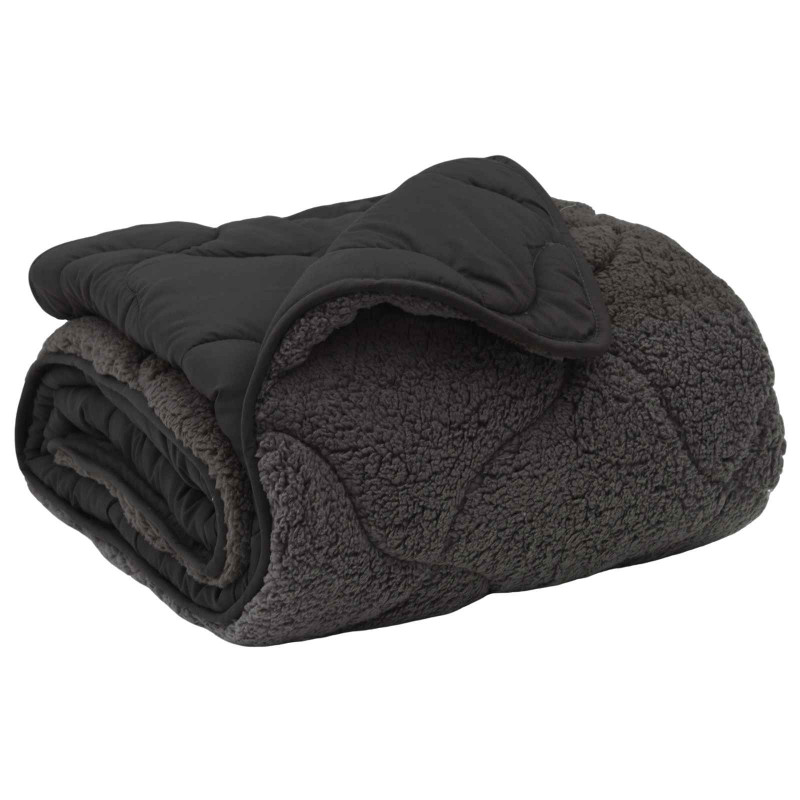 Letni Kołdra Antracyt 155 x 200 cm Mikrofibra i Fleece Teddy
