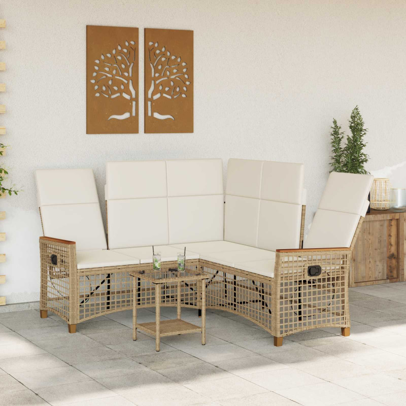 Zestaw sof ogrodowych Beżowy i kremowy 164 x 164 x 112 cm