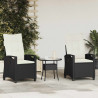 Krzesło Ogrodowe 2 pcs Czarny i kremowy 56 x 60 x 112 cm
