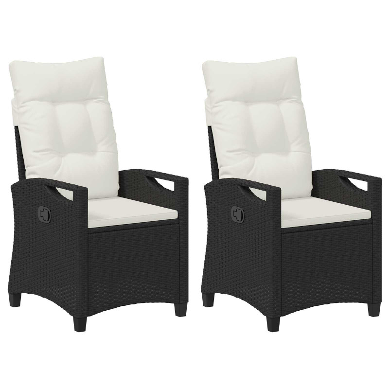 Krzesło Ogrodowe 2 pcs Czarny i kremowy 56 x 60 x 112 cm