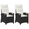 Krzesło Ogrodowe 2 pcs Czarny i kremowy 56 x 60 x 112 cm