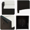 Krzesło Ogrodowe 2 pcs Czarny i kremowy 56 x 60 x 112 cm