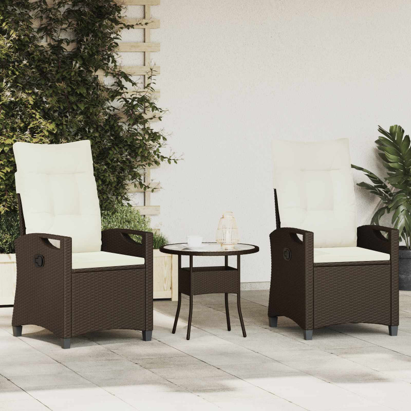 Krzesło Ogrodowe 2 pcs Brązowy i Kremowy 56 x 60 x 112 cm