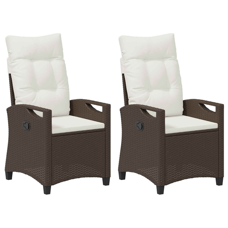 Krzesło Ogrodowe 2 pcs Brązowy i Kremowy 56 x 60 x 112 cm