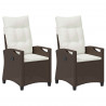 Krzesło Ogrodowe 2 pcs Brązowy i Kremowy 56 x 60 x 112 cm