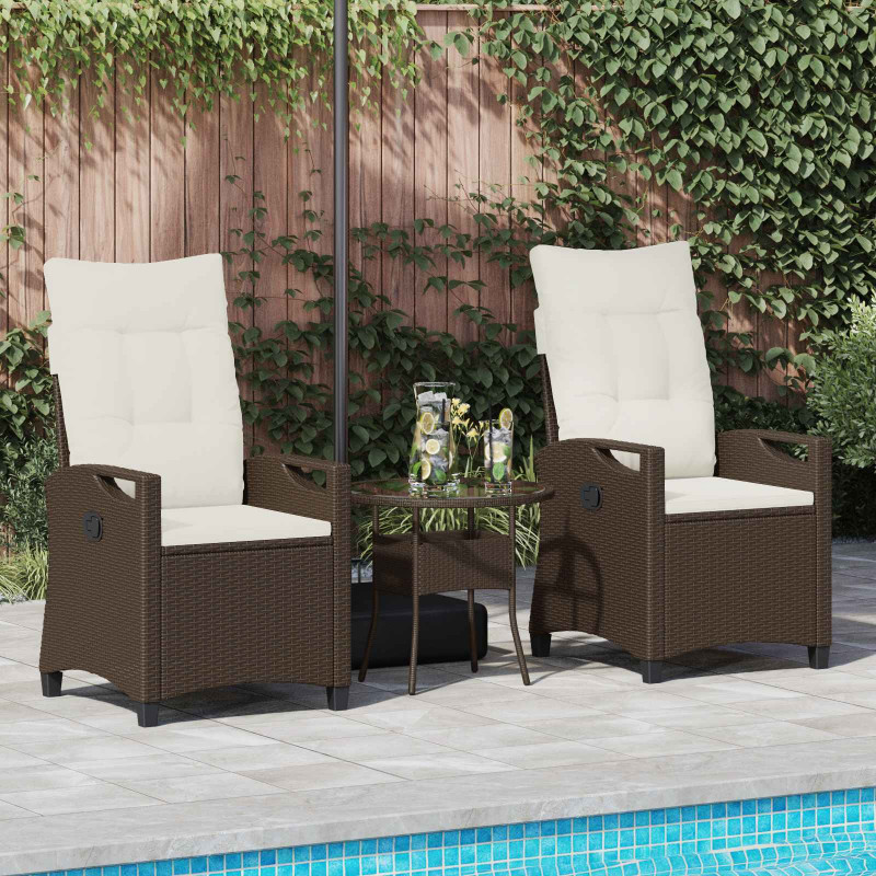 Krzesło Ogrodowe 2 pcs Brązowy i Kremowy 56 x 60 x 112 cm