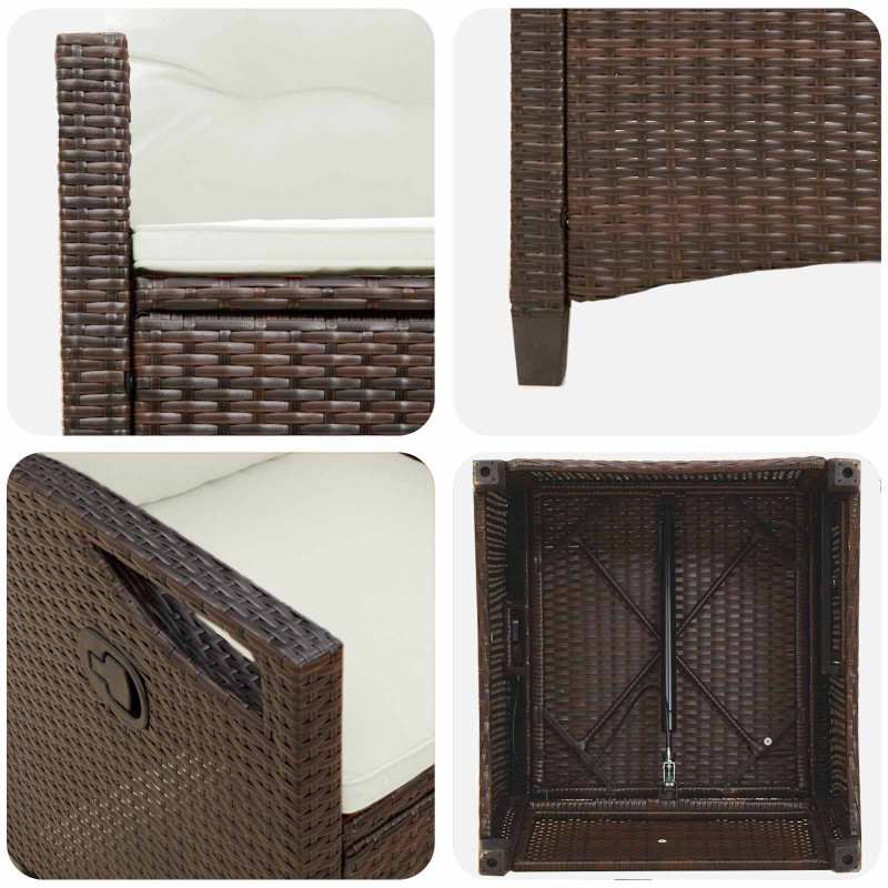 Krzesło Ogrodowe 2 pcs Brązowy i Kremowy 56 x 60 x 112 cm