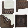 Krzesło Ogrodowe 2 pcs Brązowy i Kremowy 56 x 60 x 112 cm