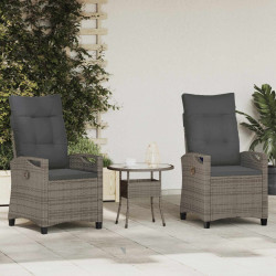 Krzesło Ogrodowe 2 pcs Szary i ciemnoszary 56 x 60 x 112 cm