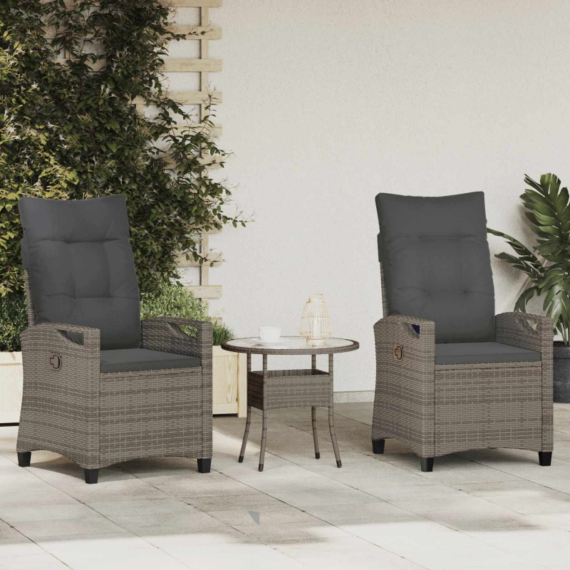 Krzesło Ogrodowe 2 pcs Szary i ciemnoszary 56 x 60 x 112 cm