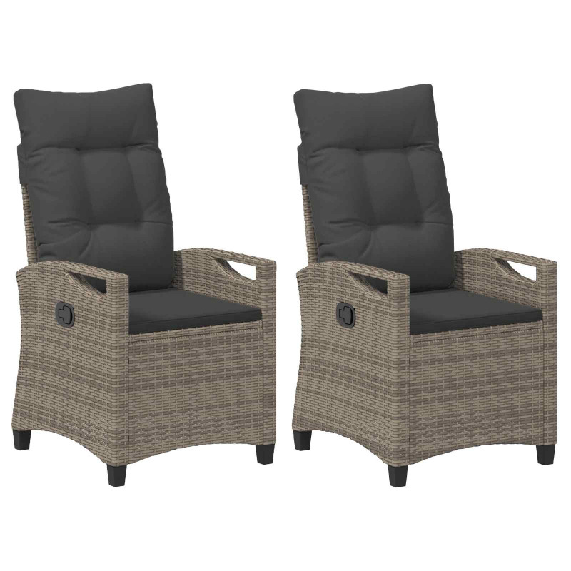 Krzesło Ogrodowe 2 pcs Szary i ciemnoszary 56 x 60 x 112 cm