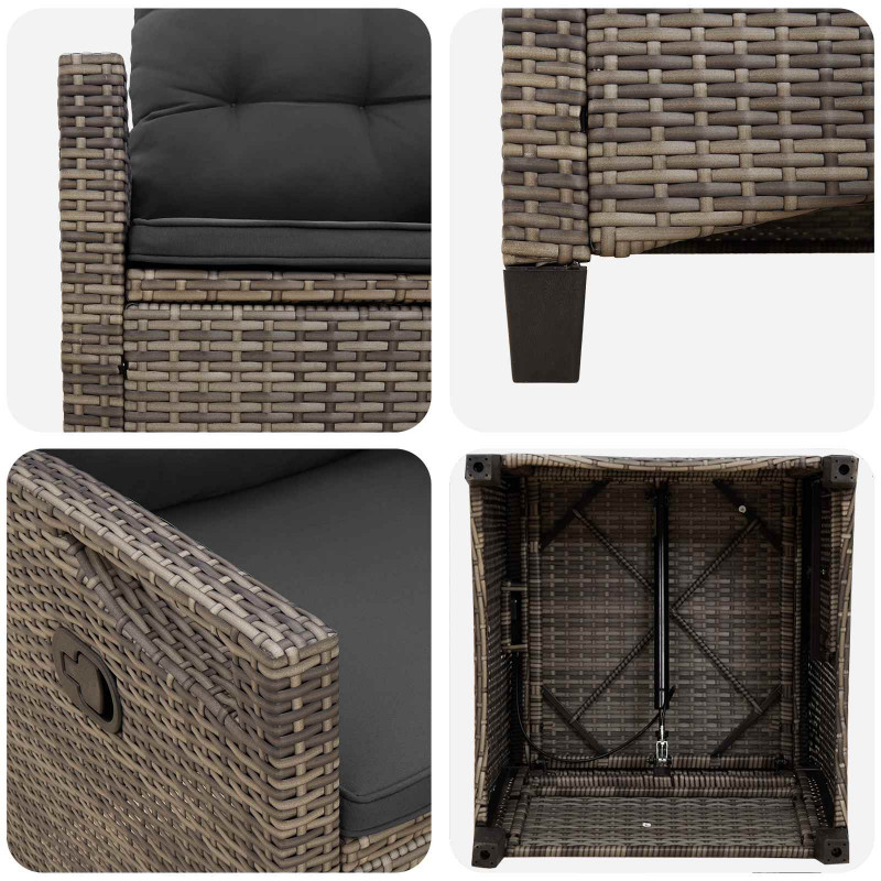 Krzesło Ogrodowe 2 pcs Szary i ciemnoszary 56 x 60 x 112 cm