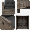 Krzesło Ogrodowe 2 pcs Szary i ciemnoszary 56 x 60 x 112 cm