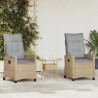 Krzesło Ogrodowe 2 pcs Beżowy i jasnoszary 56 x 60 x 112 cm