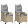Krzesło Ogrodowe 2 pcs Beżowy i jasnoszary 56 x 60 x 112 cm