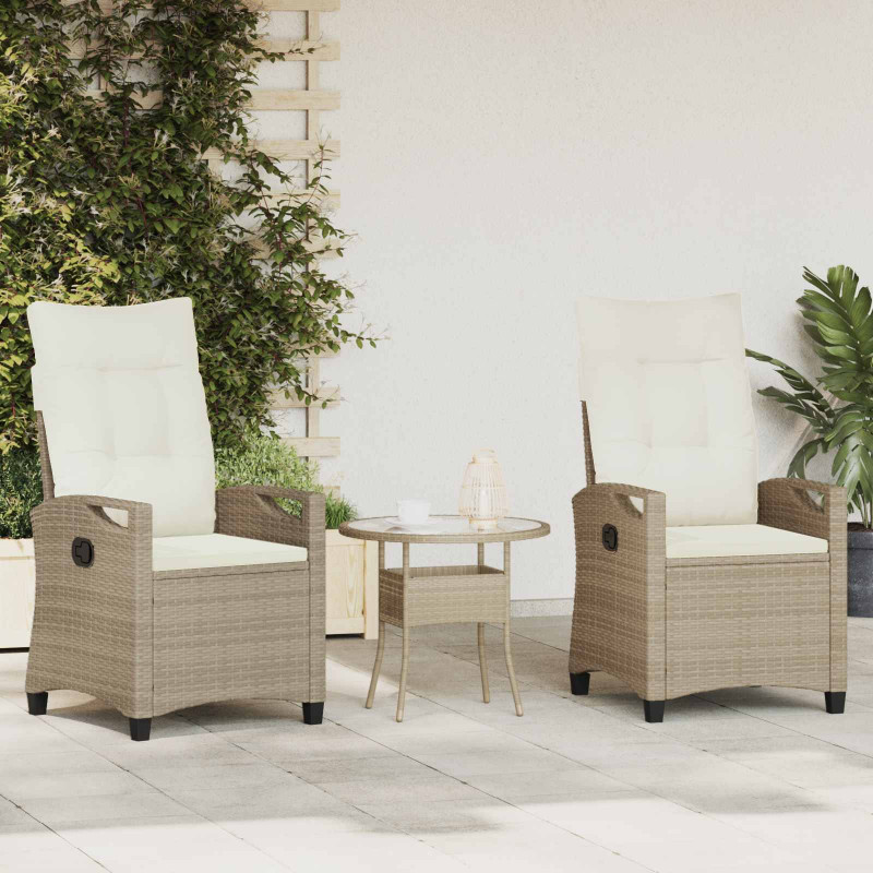 Krzesło Ogrodowe 2 pcs Beżowy i kremowy 56 x 60 x 112 cm