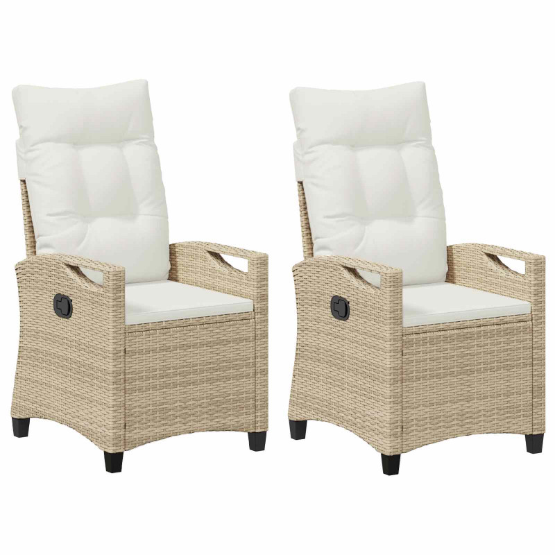 Krzesło Ogrodowe 2 pcs Beżowy i kremowy 56 x 60 x 112 cm
