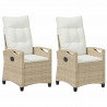 Krzesło Ogrodowe 2 pcs Beżowy i kremowy 56 x 60 x 112 cm