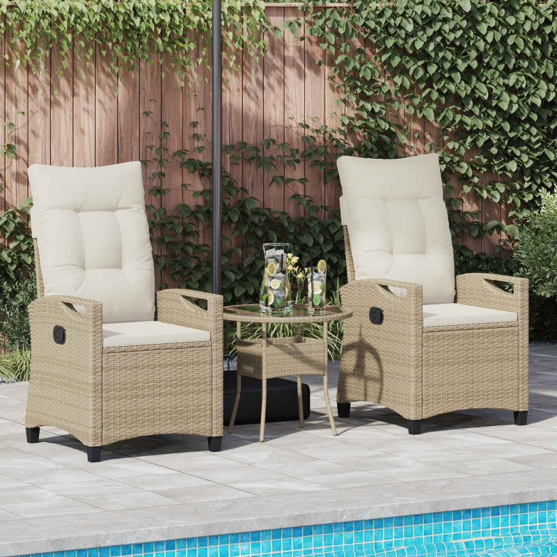 Krzesło Ogrodowe 2 pcs Beżowy i kremowy 56 x 60 x 112 cm
