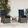 Krzesło Ogrodowe 2 pcs szary i granatowy 56 x 60 x 112 cm