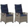 Krzesło Ogrodowe 2 pcs szary i granatowy 56 x 60 x 112 cm