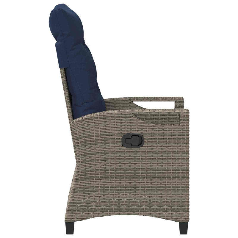 Krzesło Ogrodowe 2 pcs szary i granatowy 56 x 60 x 112 cm