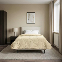 Letni Kołdra Kremowy 140 x 220 cm Mikrofibra i Fleece Teddy