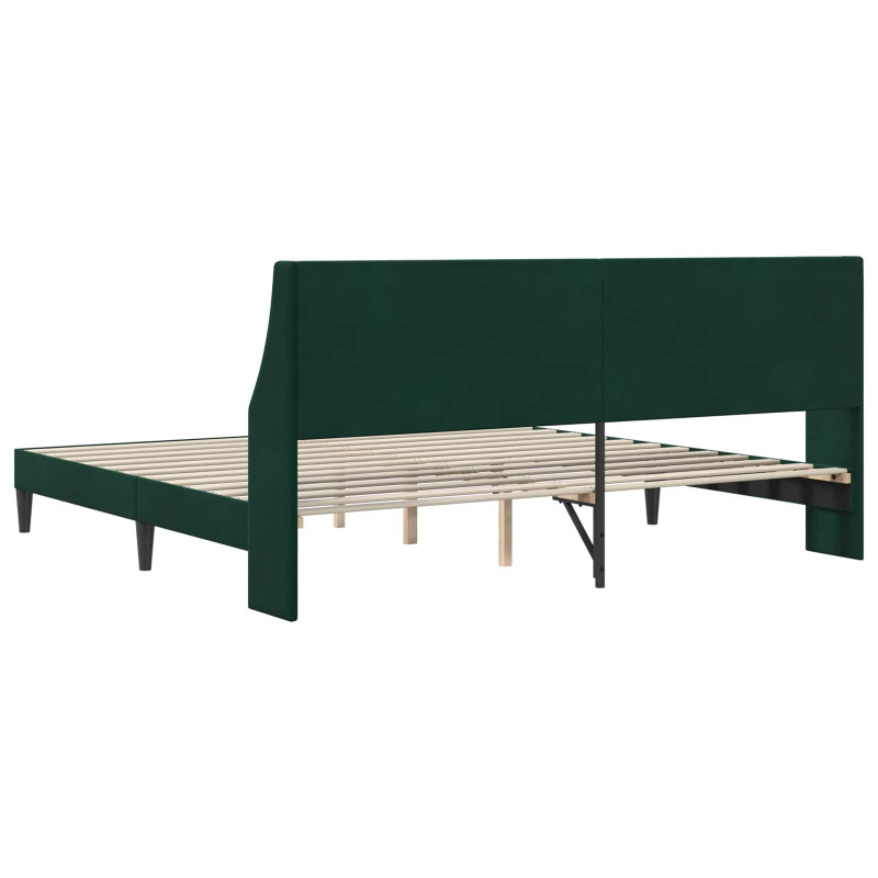 Ramka łóżka Z zagłówkiem Ciemna zieleń 180 x 200 cm Aksamit