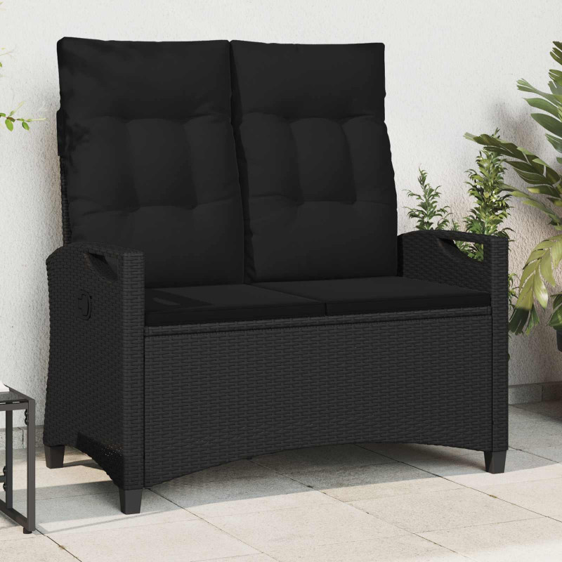 Ławka ogrodowa Czarny 105 x 60 x 112 cm Stal i poliester