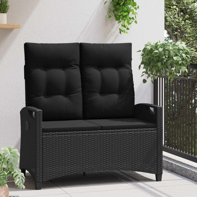 Ławka ogrodowa Czarny 105 x 60 x 112 cm Stal i poliester