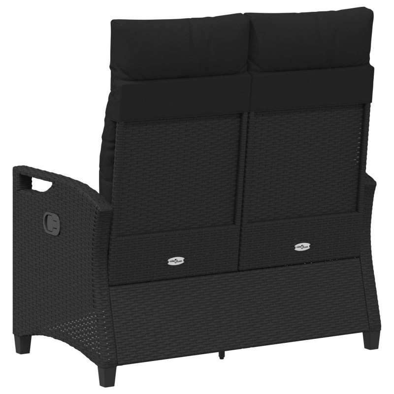 Ławka ogrodowa Czarny 105 x 60 x 112 cm Stal i poliester