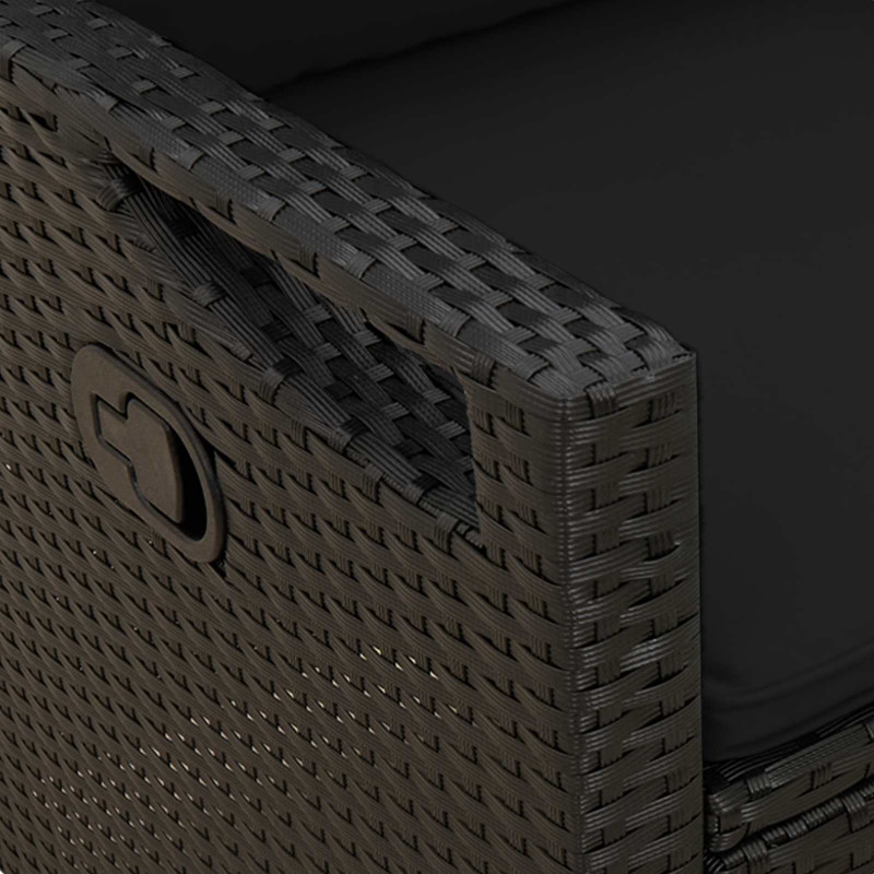 Ławka ogrodowa Czarny 105 x 60 x 112 cm Stal i poliester