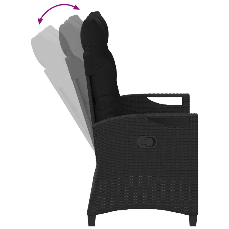 Ławka ogrodowa Czarny 105 x 60 x 112 cm Stal i poliester