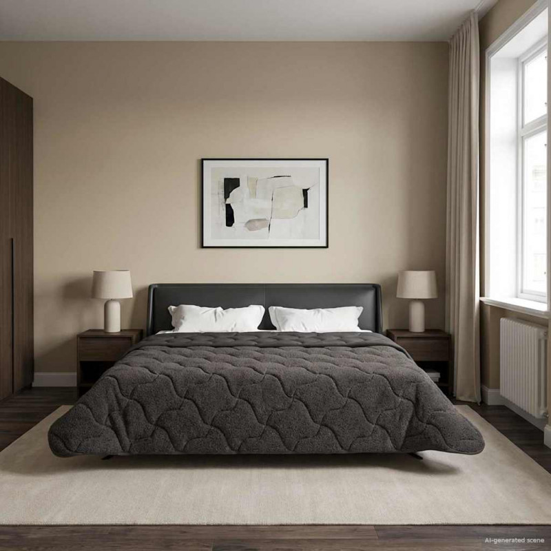 Kołdra na cały rok Kwiłtowany Antracyt 240 x 260 cm