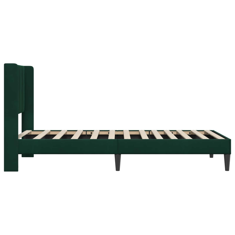 Ramka łóżka Z zagłówkiem Ciemna zieleń 80 x 200 cm Aksamit