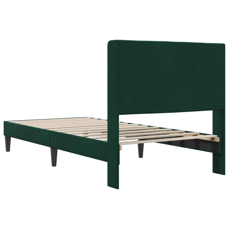 Ramka łóżka Z zagłówkiem Ciemna zieleń 80 x 200 cm Aksamit