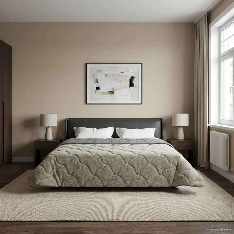 Kołdra na cały rok Kwiłtowany Jasnoszary 240 x 260 cm