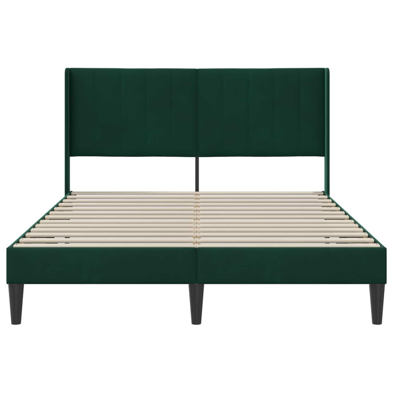 Ramka łóżka Z zagłówkiem Ciemna zieleń 120 x 200 cm Aksamit