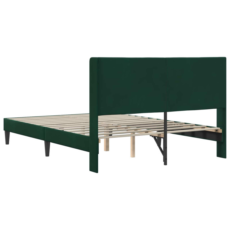 Ramka łóżka Z zagłówkiem Ciemna zieleń 120 x 200 cm Aksamit
